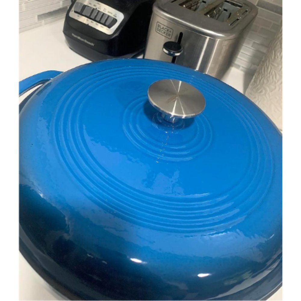 6-Quart Blue Basics Enameled Cast Iron Covered Round Dutch Oven - Picture 4 of 8